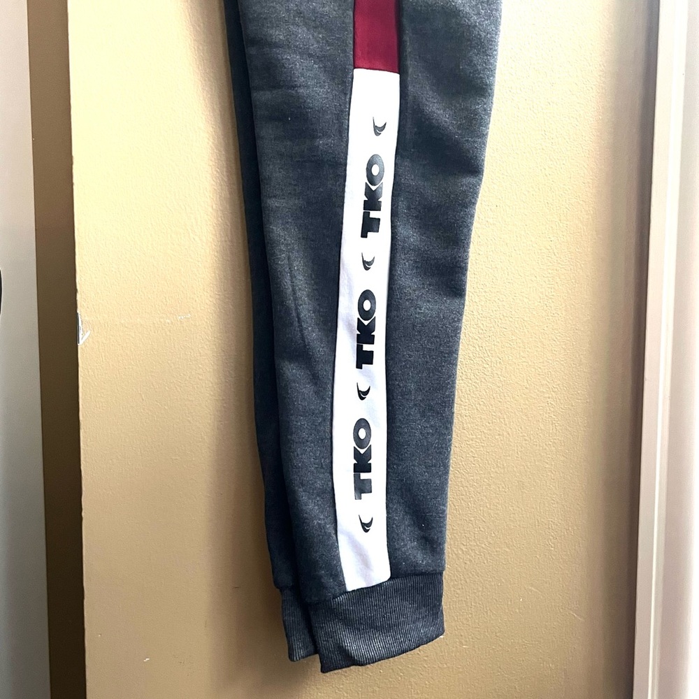 TKO Technical Knockout Joggers Men's Pants winter Dark Grey Black White size XL - Picture 6 of 12